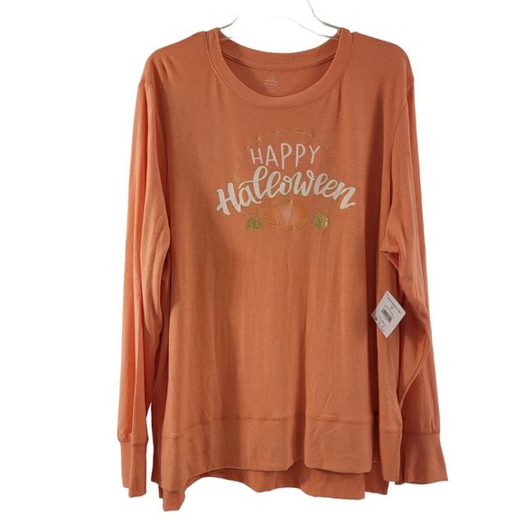 HAPPY Halloween Pumpkin Graphic Long Sleeve T-Shirt – Various Sizes - Picture 9 of 16